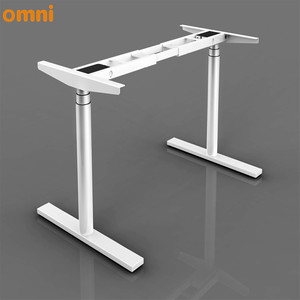 Escritorio de oficina moderno de 3 etapas con motor dual personalizado, fácil montaje, mesa de ordenador ajustable, estación de trabajo de pie