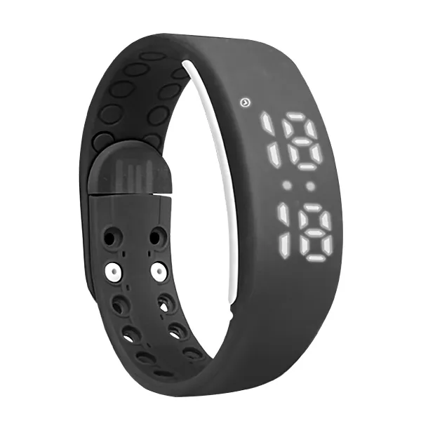 Reloj de pulsera con podómetro 3d, reloj digital negro con alarma vibratoria para hombre