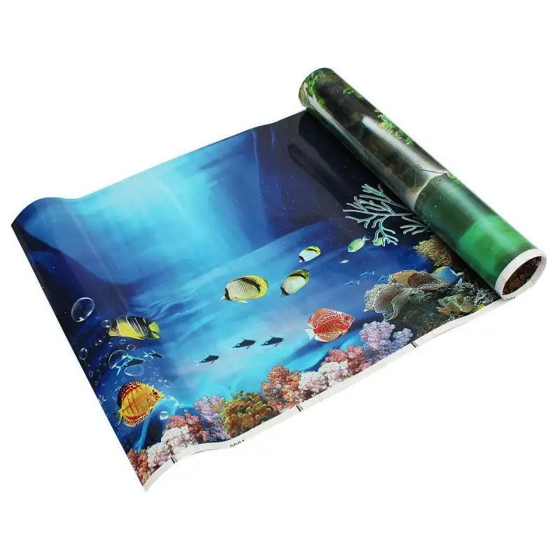 Détail Promotion PVC Double Face D'aquarium Affiche Fond Décoration Murale Affiche 50-60CM