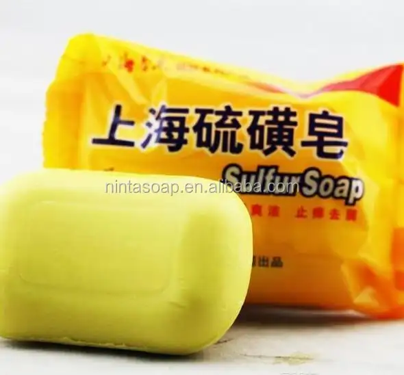 Shanghai azufre jabón 4 las condiciones de la piel acné la Psoriasis seborrea Eczema Anti hongo Perfume mantequilla baño de burbujas saludable jabones