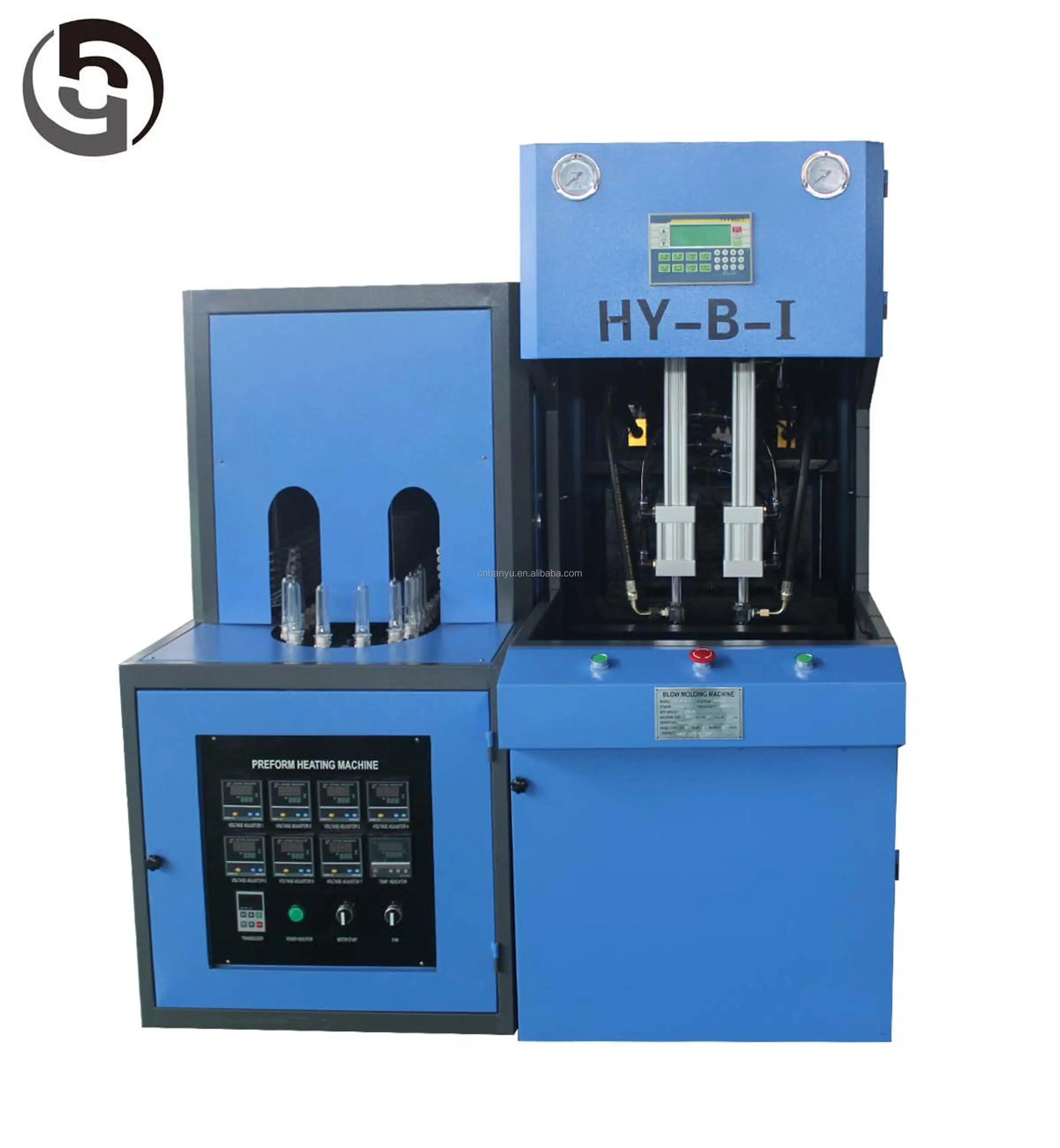 Su üfleme için fabrika kaynağı Pet plastik şişeler şişe yapma makinesi yarı otomatik kalıpta şişirme makinesi