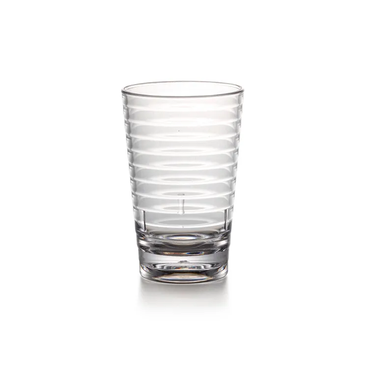 Transparent plastic household water cup threaded plastic cups