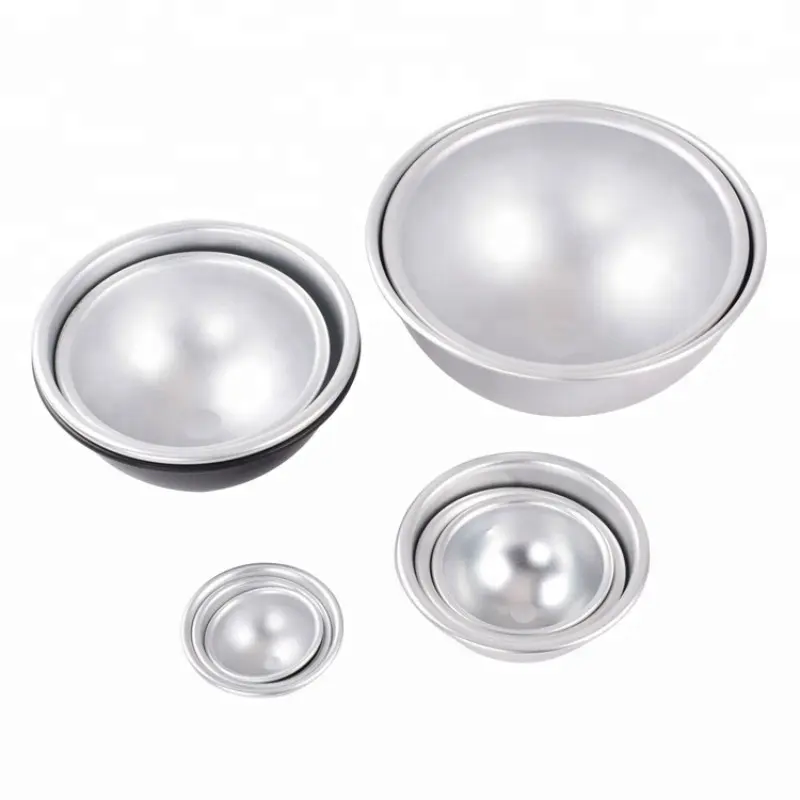 Moldes de bolas de jabón con forma hueca para baño, bomba de baño de aluminio de 90mm y 9cm, 2 unidades por 1 Juego