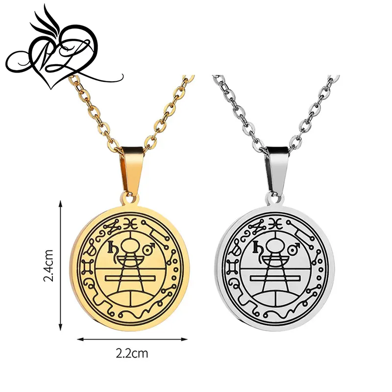 Nuevo diseño talismán mágico de estaño de 316 colgante collar de acero inoxidable