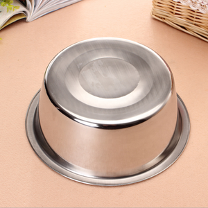 Redonda de Aço Inoxidável de Tamanho médio Pet Tigela de Comida Tigela Gato Cão - Product Image 3