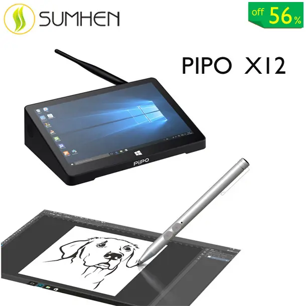 容量ペンミニpc pipo X12プロminipc 10.8インチWindows10 pipo X9 X8デュアルブートインテルcherrytrail Z8350 +