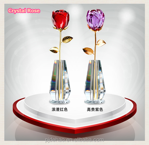 2017 最新免费样品最热销售水晶玫瑰小水晶礼品