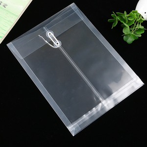 Customized PP File Bag Document Holder A4 Size Clear Plastic File Envelope Folder With Button And String - Product Image 2