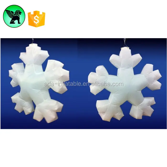 Christmas Event Inflatable Stage Decoration Snowflake 1.5m Flower Inflatable With LED Light A1167