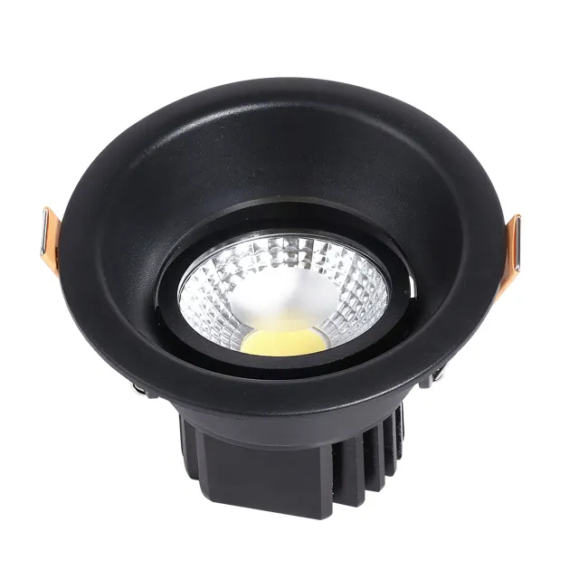 Kualitas Tinggi Putaran 5W 8W Hitam Plastik Langit-langit Aluminium LED Spot Light