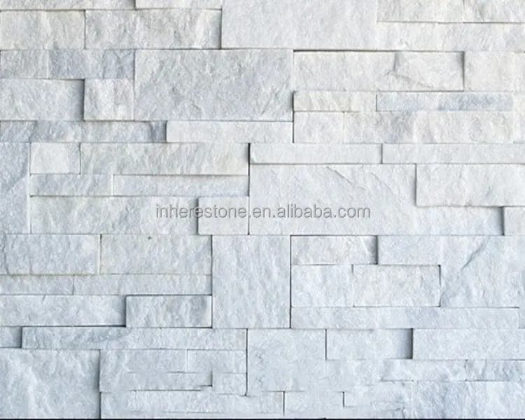 Al quarzo al di fuori di costruzione di rivestimento della parete di piastrelle, pietra bianca della decorazione della parete