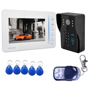 7 "Lcd cableado Color Video timbre de la puerta Monitor intercomunicador cámara de seguridad Visual Bell System Kit con Rfid Keyfobs, contraseña - Product Image 1