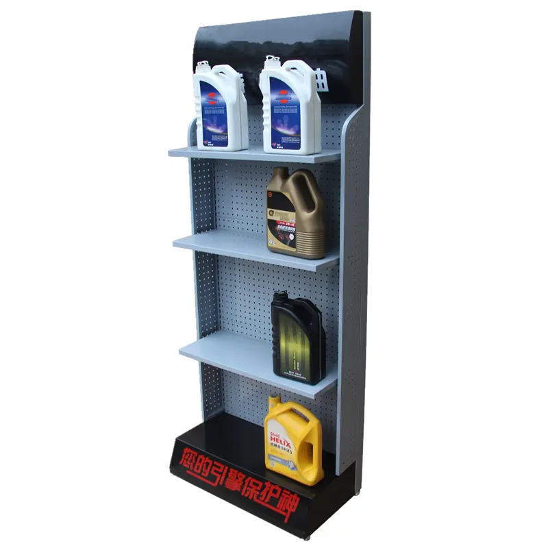 Light Duty Store Car Spare Parts Storage Display Rack Motorcycle Lubricant Engine Oil Sample Metal Display Stand