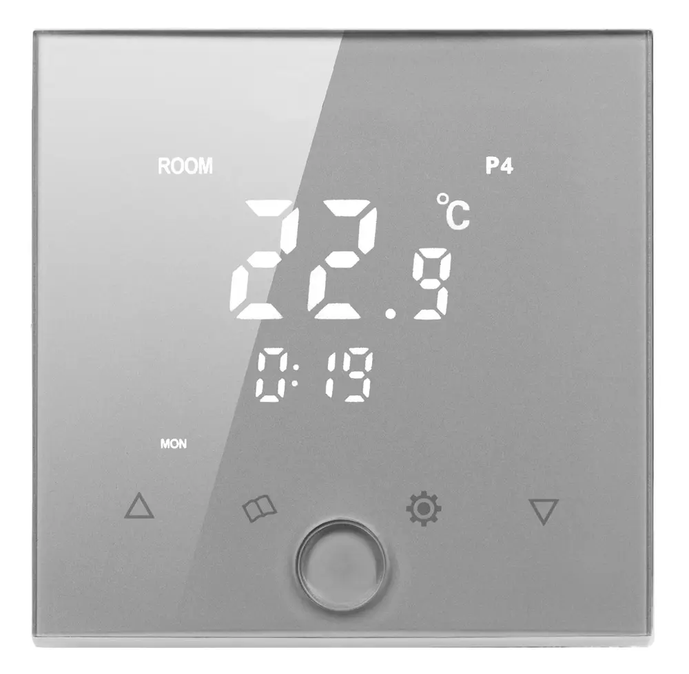 X7-F grigio touch screen 4 tubo di aria condizionata fan coil smart freddo fcu programmabile termostato ambiente
