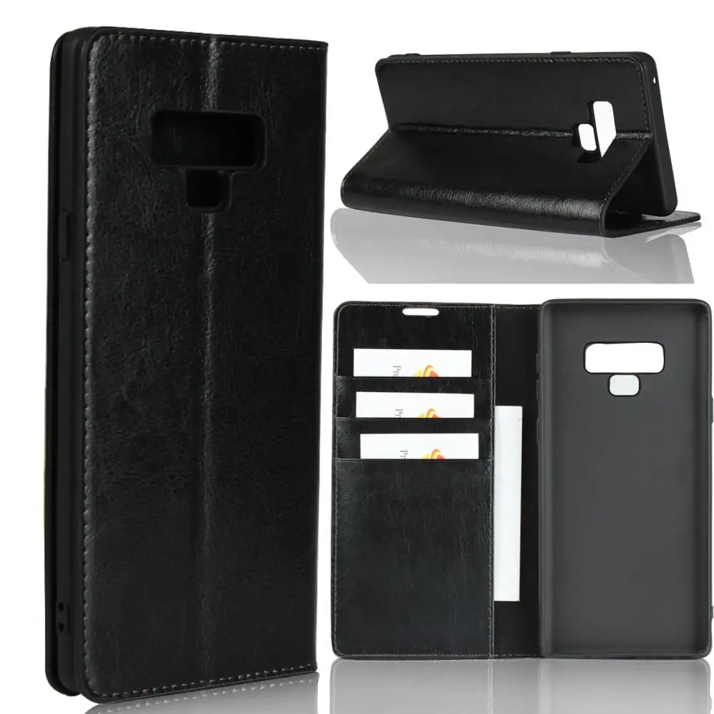 Điện Thoại di động Phụ Kiện Retro Điên Da Wallet Trường Hợp Đối Với Samsung Galaxy Lưu Ý 9