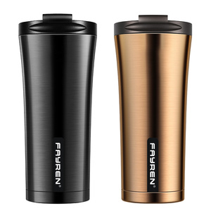 Fayren แก้วเก็บความเย็นกันสนิมรุ่น18/8,แก้วกาแฟสุญญากาศสองชั้นพร้อมฝาปิด - Product Image 1