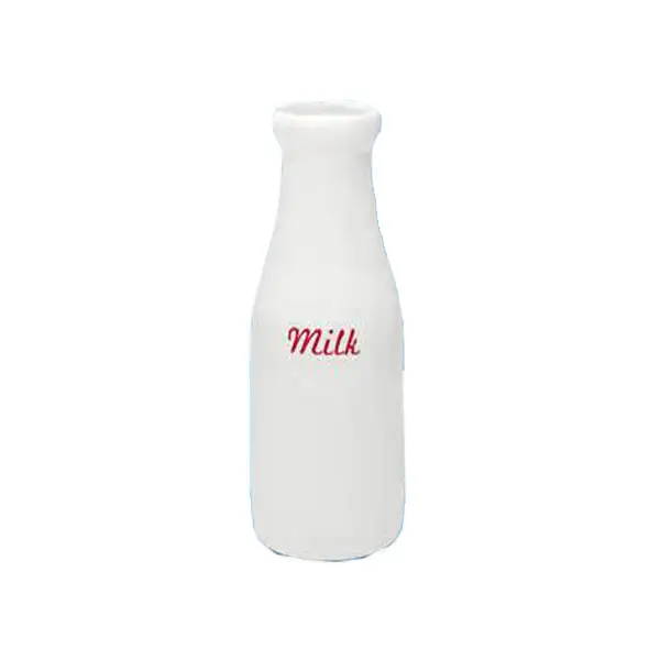 手作り卸売ホワイトセラミックミルクボトルカスタム磁器ボトル