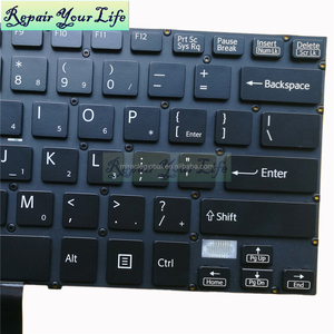 SONY <span class=keywords><strong>VAIO</strong></span> FIT 14 SVF14A15CLB SVF14A SVF14E 149238221US用米国の新しいブラックバックライト付きラップトップキーボードフレームなし