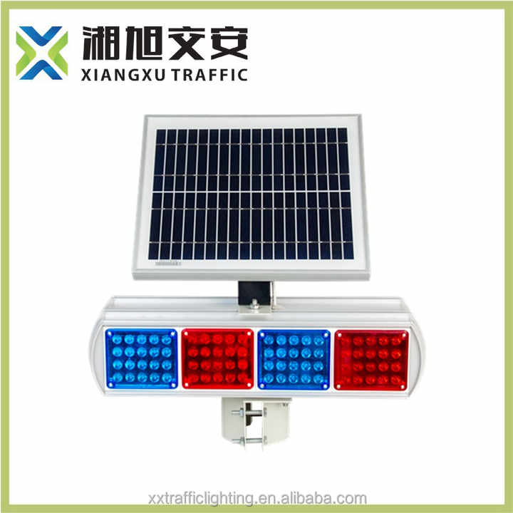 User-defined Solar LED Warning Traffic Light with Blue Red Color