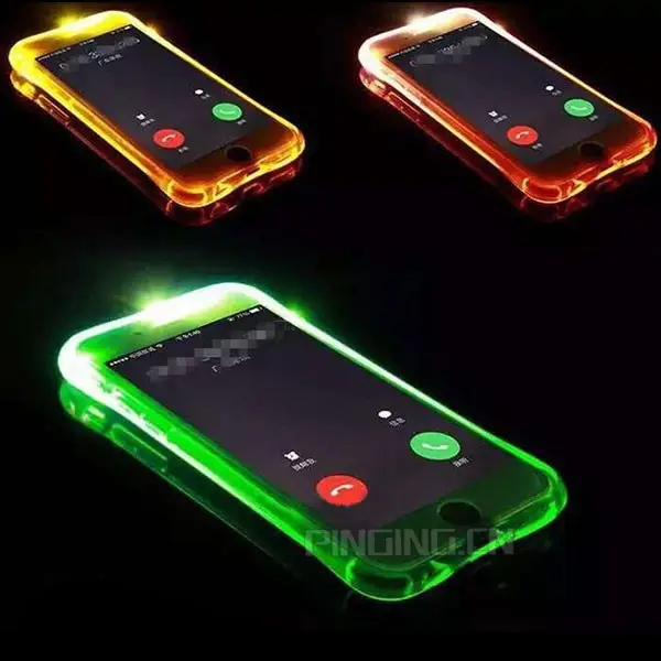 Luxury Transparent tpu clear incoming call flash light up phone case for iPhone 15 14 13 12 pro max 6 7 8 flash led light case