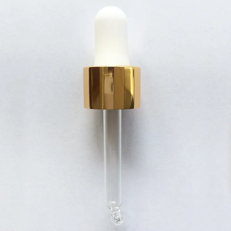 DIN18 18/415 oro de aluminio cuentagotas de vidrio con TPO bombilla