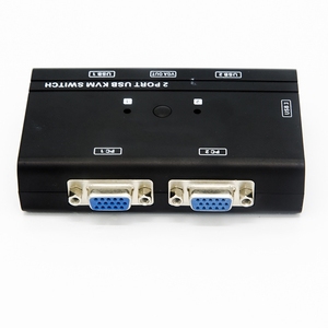 2 端口 USB 2.0 KVM 交换盒，带 2 个 VGA USB 电缆，可控制 2 台用于共享鼠标的计算机 /键盘/显示器/打印机 - Product Image 1