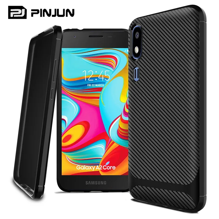 Funda de fibra de carbono para Samsung Galaxy, carcasa de goma suave y Flexible de color negro para teléfono móvil Samsung Galaxy A2 Core A23 A52s 5G A22 F13 M53 A73 S21 S22 A04s