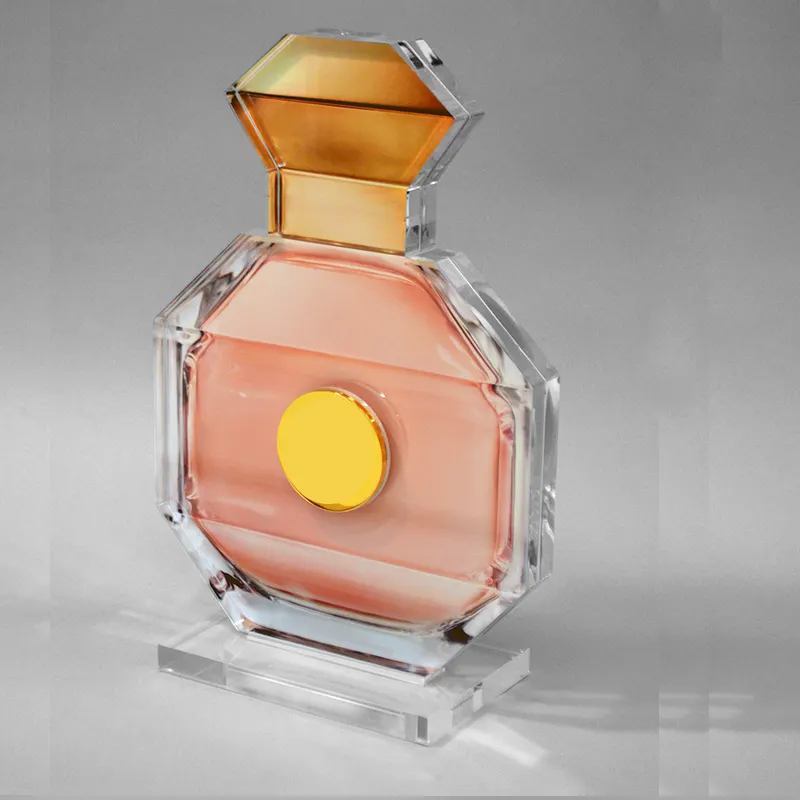 Expositor de perfume acrílico transparente plexiglass, expositor de cosméticos