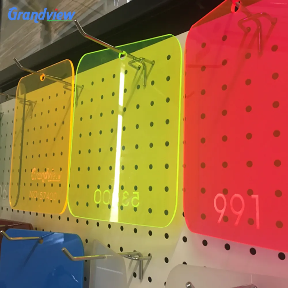 Feuille acrylique fluorescente en plexiglas, 10 pièces, rouge, jaune et vert, coupé à taille pmma
