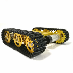 RC In Metallo <span class=keywords><strong>Robot</strong></span> Serbatoio Chassis mini T100 Crawler Veicolo Cingolato con Pista di Plastica di trasporto 2 Motori per Piattaforma <span class=keywords><strong>Robot</strong></span> RC