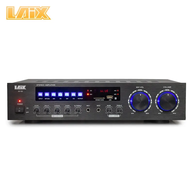 Laix AV-50 Amplifier Guangzhou Merek Hi-End Instrumentasi Elektronik Subwoofer MP3 Audio Power Amplifier