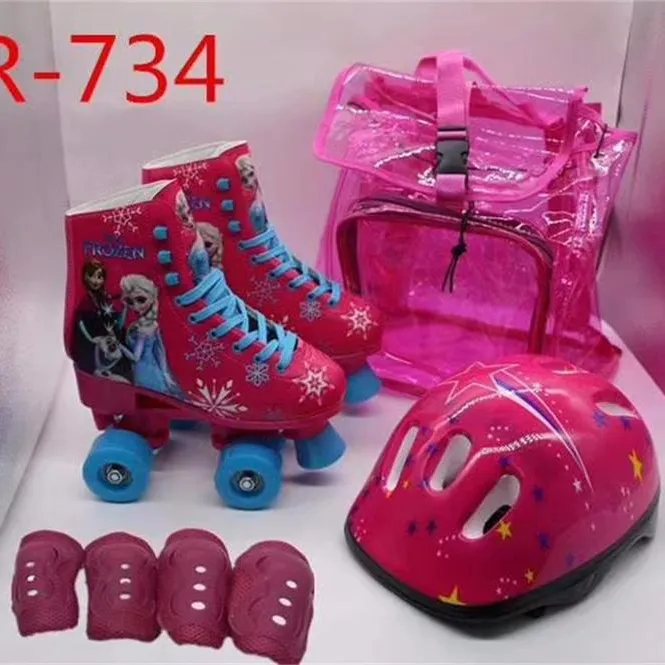 Roller skates personalizados esportivos 4 pu, sapatos de rolo quad personalizados com proteção de capacete e combo