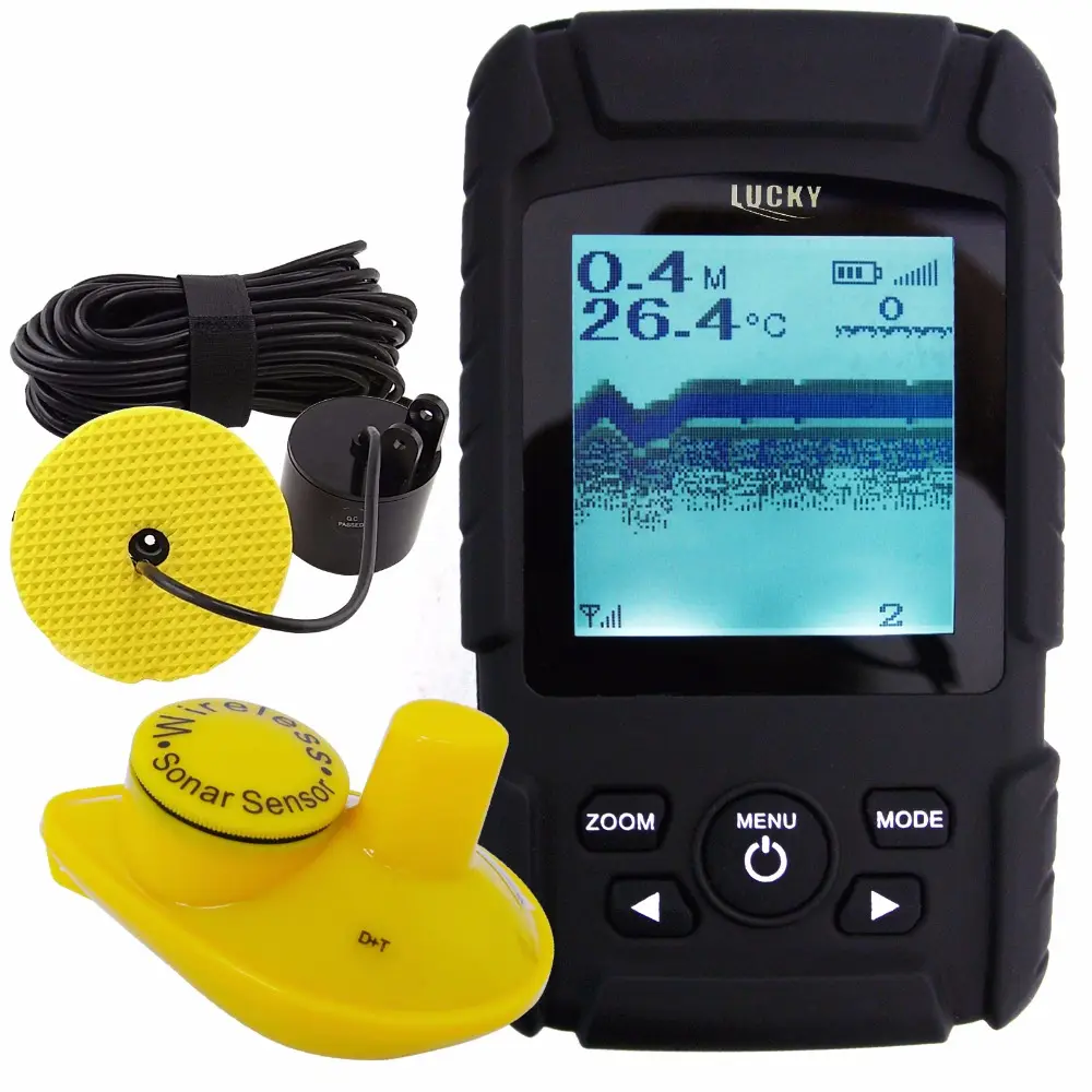 Cercatore dei pesci Impermeabile 2-in-1 Wireless Wired Fishfinder 40m Sonar Trasduttore 100m di Profondità 180m