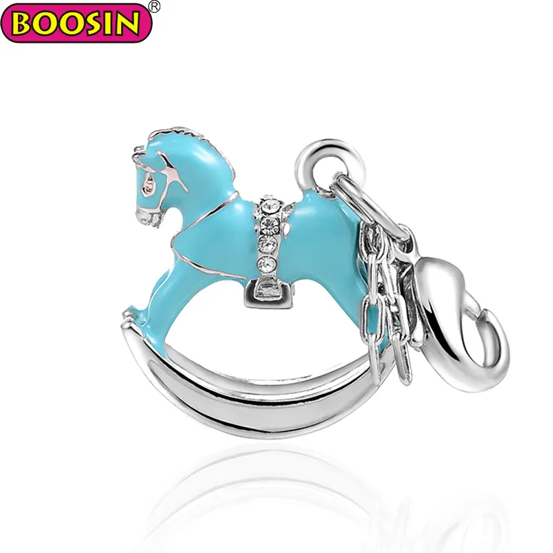 Pendentif en émail pour bracelet, disney, joli cheval, licorne à bascule, mignon, #17257