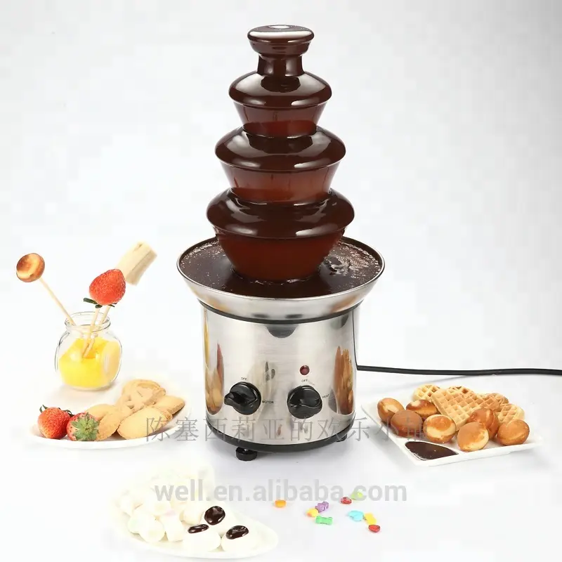 Fuente de Fondue de Chocolate de acero inoxidable de 4 niveles