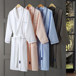 Custom Logo Quick-Drying White Cotton Hotel Long Kimono Robe Women <strong>Cusum</strong> Logo Fluffy Robe