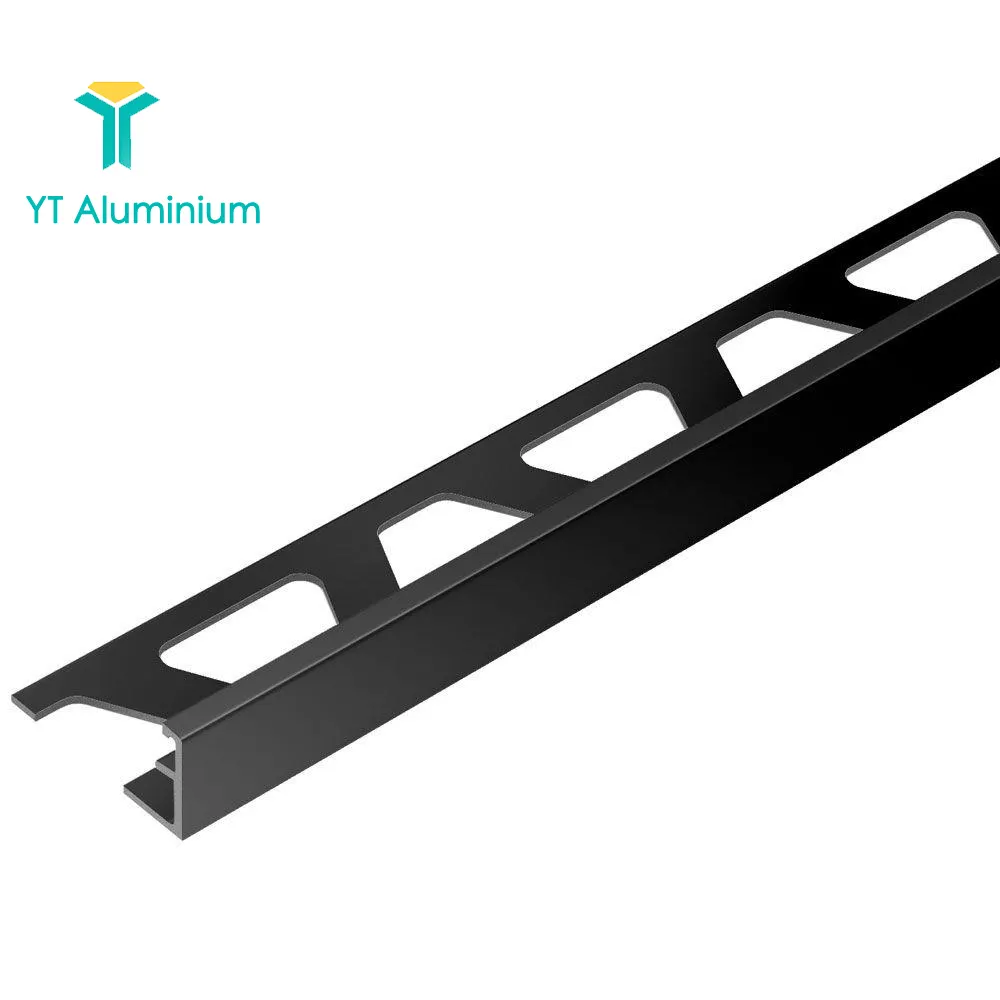 एल्यूमीनियम सजावटी टाइल बढ़त एल आकार पाउडर लेपित काले 12.5mm सिरेमिक टाइल ट्रिम कोने