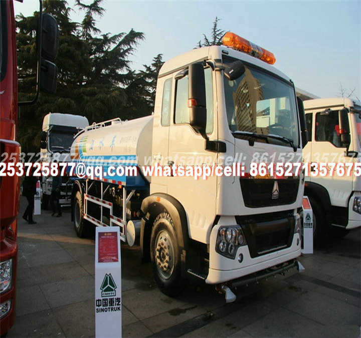 China heavy truck HOWO 180HP 10cbm 4X2 water truck Euro 3/4/5 cell: 8615271357675