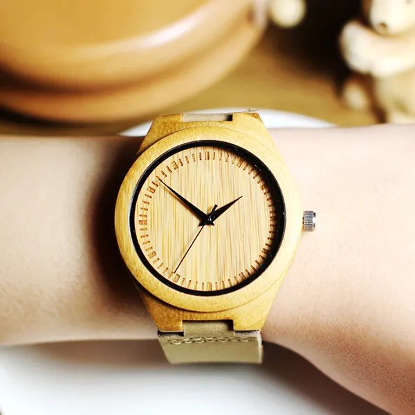 Orologi in bambù di legno da polso al quarzo con Logo personalizzato all'ingrosso del produttore della cina