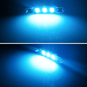 1000K Ice Blue 9-SMD-4014 1.72&quot; 43mm Rigid Loop Festoon <strong>LED</strong> Bulbs for Car Side Door Courtesy Light - Product Image 4