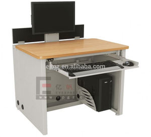 Escritorio de oficina sencillo de gestión, mesa de ordenador de madera, modelos, muebles escolares individuales con teclado y soporte para CPU - Product Image 1