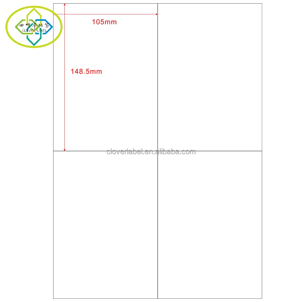 Etichette di spedizione adesive 4 per foglio carta adesiva per indirizzi formato a4 per stampante Laser a getto d'inchiostro