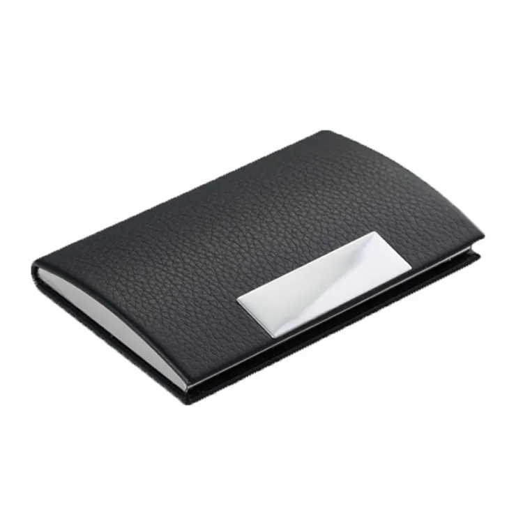 Klasik siyah kartvizit tutucu kartvizit kutusu paslanmaz çelik metal kart kutusu promosyon hediye