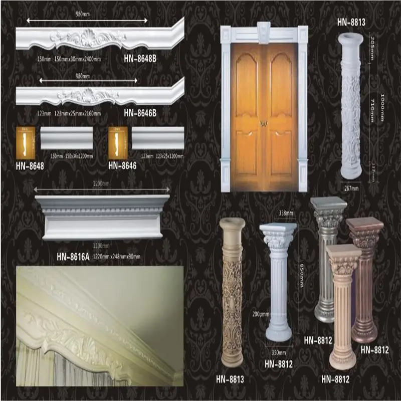 Moulage de portes décoratives, moulage de vitres en polyuréthane, offre spéciale, 10 pièces