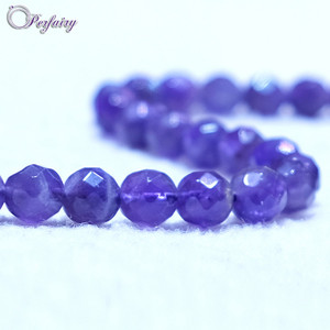 AM0002-PFB Cheap Wholesale Bracelet <strong>Prayer</strong> Beads in Bulk 6 mm Precious Round Faceted Natural Amethyst - Product Image 4