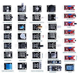 Kit moduli sensore 37 in 1 per Robot Raspberry Pi project starter con scatola di plastica