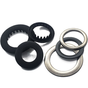 Produsen Fujian Pakaian Hitam Matte Aluminium Logam Kustom 40 Mm Lubang Tali Jepret dengan Mesin Cuci