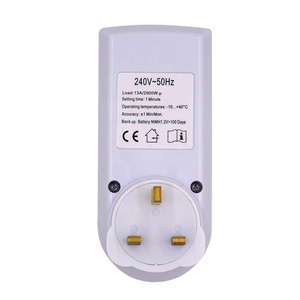 Interruttore Timer giornaliero settimanale Standard nel Regno Unito spina di programmazione digitale LCD grande 12/24 ora con presa 13A - Product Image 4