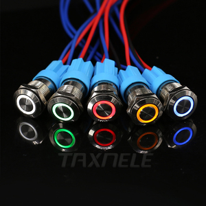 สวิตช์ปุ่มกดสัญญาณไฟ LED 12มม. 5สี,สวิตช์ปุ่มกดสัญญาณไฟรถยนต์วงแหวน4ขา3V 6V 12V 24V 220V - Product Image 4