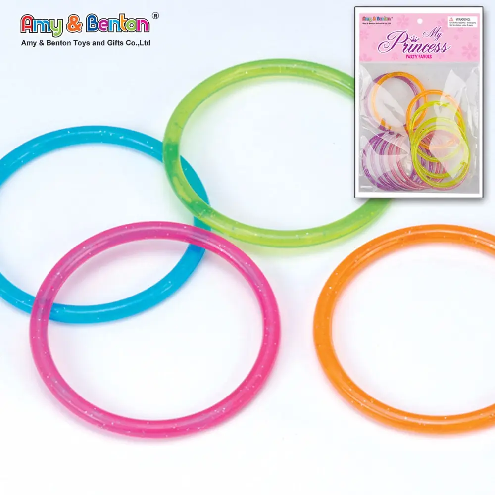 Juguetes promocionales coloridos, pulsera de plástico transparente para niños